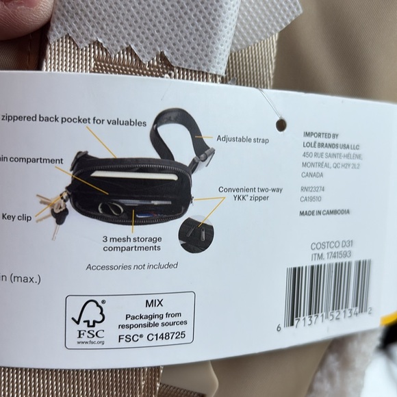 Lole Beige Fleece Belt Bag - NWT shoulder bag - Picture 5 of 9